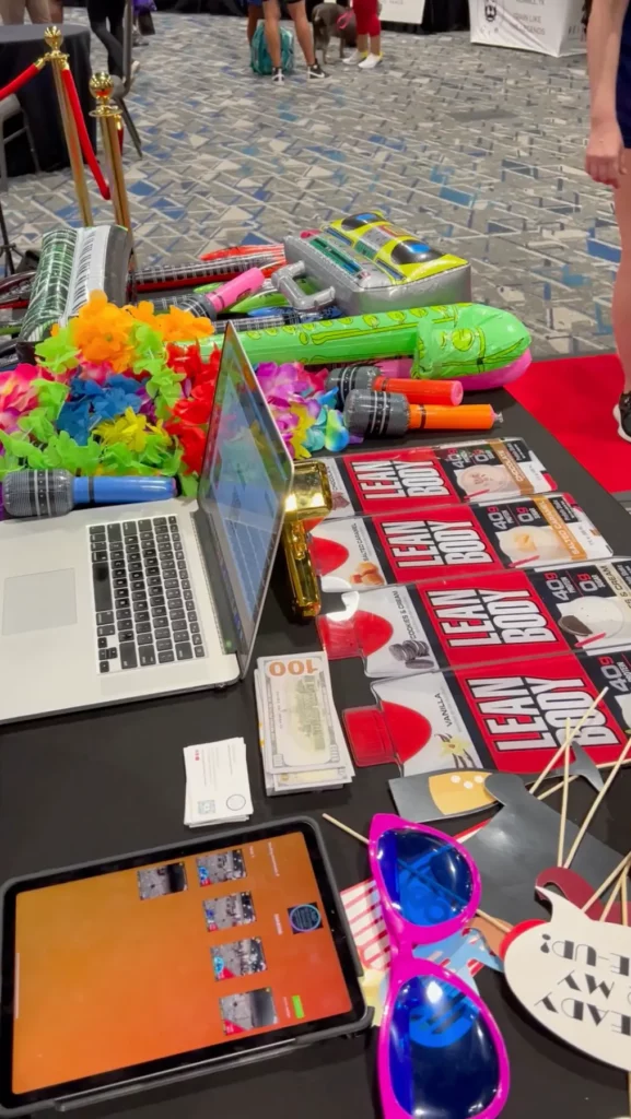 360 photo booth bookings props table